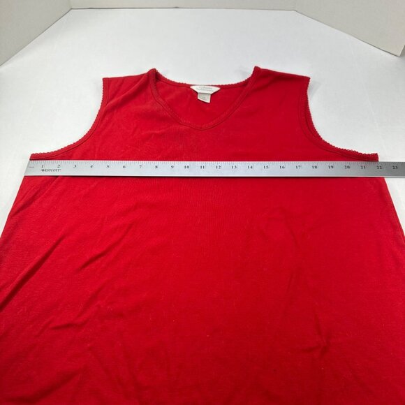 CJ Banks Women's Size 1X Top V-Neck Sleeveless Red Top Preowned - Picture 7 of 11
